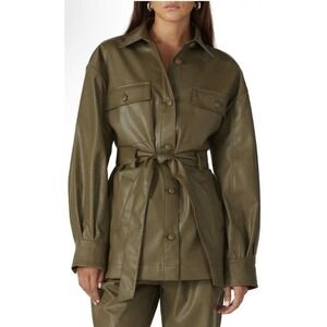 Love, Whit Port Jacket Button Faux Leather Olive S